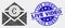 Vector Dot Euro Mail Icon and Scratched Live Video Seal