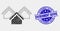 Vector Dot Houses Icon and Grunge Environment Saving Seal