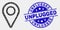 Vector Dot Map Pointer Icon and Grunge Unplugged Watermark