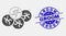 Vector Dot Running Persons Icon and Grunge Groom Stamp Seal