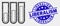 Vector Dot Test-Tubes Icon and Grunge Liberalism Watermark