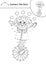Vector dot-to-dot and color activity with cute clown on a wheel. Circus connect the dots game for children with funny juggler.
