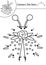 Vector dot-to-dot and color activity with cute ladybird. Spring holiday connect the dots game for children with funny forest