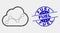 Vector Dotted Cloud Chart Icon and Scratched Fuel Watermark
