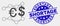 Vector Dotted Financial Trends Icon and Grunge Shortage Stamp Seal