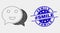 Vector Dotted Happy Chat Icon and Grunge hashtag Smile Stamp Seal