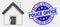 Vector Dotted Home Icon and Grunge Police Office Watermark