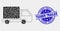 Vector Dotted Lorry Icon and Grunge Teaser Trailer Stamp