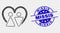 Vector Dotted Married Persons Icon and Scratched Missis Stamp