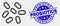 Vector Dotted Microbes Icon and Distress Probiotics Seal