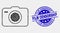 Vector Dotted Photo Camera Icon and Scratched Film Censorship Stamp
