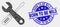 Vector Dotted Repair Tools Icon and Grunge Born to Be Wild Watermark