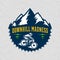 Vector downhill mountain biking badge design