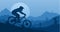 Vector downhill mountain biking illustration