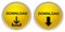 Vector download round button golden yellow color icon