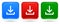 Vector download square button red blue and green colors icon