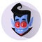 Vector Dracula Head Halloween Cartoon Illustration. Vector flat icon.