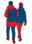 Vector drawing of couple students walking outdoors