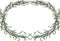 Vector drawing of decorative oval floral frame from triumphal laurel branches with ribbons