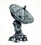 Vector drawing. Dish Antenna