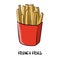 Vector drawing french fries