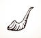 Vector drawing. Jewish ritual horn shofar