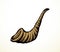 Vector drawing. Jewish ritual horn shofar