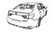 Vector drawing Lexus GS made in black contour lines on a white background.