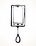 Vector drawing. Mobile phone with gallows