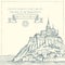 Vector drawing of Mont Saint Michel, France