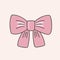 Vector drawing of a pink bow. Illustration for design. Flat illustration. Vector Clipart