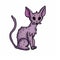 vector drawing of a purple sphynx cat