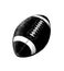 Vector drawing of rugby ball in black color, isolated on white background. Graphic illustration, hand drawing. Drawing