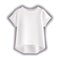 Vector drawing of a tight-fitting white loose fitting women`s t-shirt on a white background.