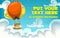 Vector dream illustration with colorful hot air balloon text space for tagline