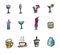 Vector drinks and cocktails icon set