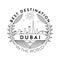 Vector Dubai City Badge, Linear Style