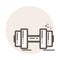 Vector dumbbell lineart icon.