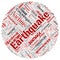 Vector earthquake activity round circle red word cloud