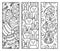 Vector Easter bookmarks for  kids coloring.