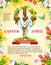 Vector Easter crucifix cross and paschal wreath