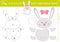 Vector Easter cut and glue activity. Holiday educational crafting game with cute rabbit. Fun spring activity for kids. Make Easter