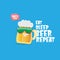 Vector Eat sleep beer repeat vector concept illustration or summer poster with cartoon funky beer mug character with