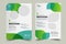 Vector eco flyer, poster, brochure, magazine cover template. Modern green leaf, environment design