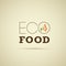 Vector eco food logo design template with floral brunch isolated on light background.