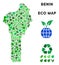 Vector Eco Green Composition Benin Map