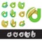 Vector eco green letter D logo elements