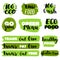 Vector eco, organic, bio logos or signs. Vegan, raw, healthy food badges, tags set for cafe, restaurants, products packaging