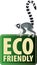 Vector Eco Sticker with ring-tailed Madagascar lemur