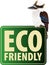 Vector Eco Sticker with ustralian Laughing kookaburra